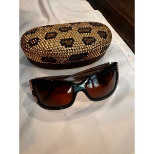 Jimmy Crystal New York Brown Leopard Design Sunglasses, Style #GL840